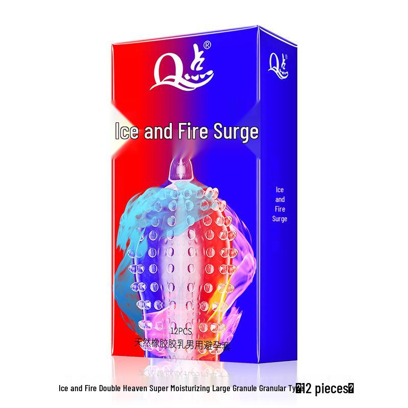 Q Point Thorn Set: Erotic Couples' Condoms with Large Particles, 2pcs/pack