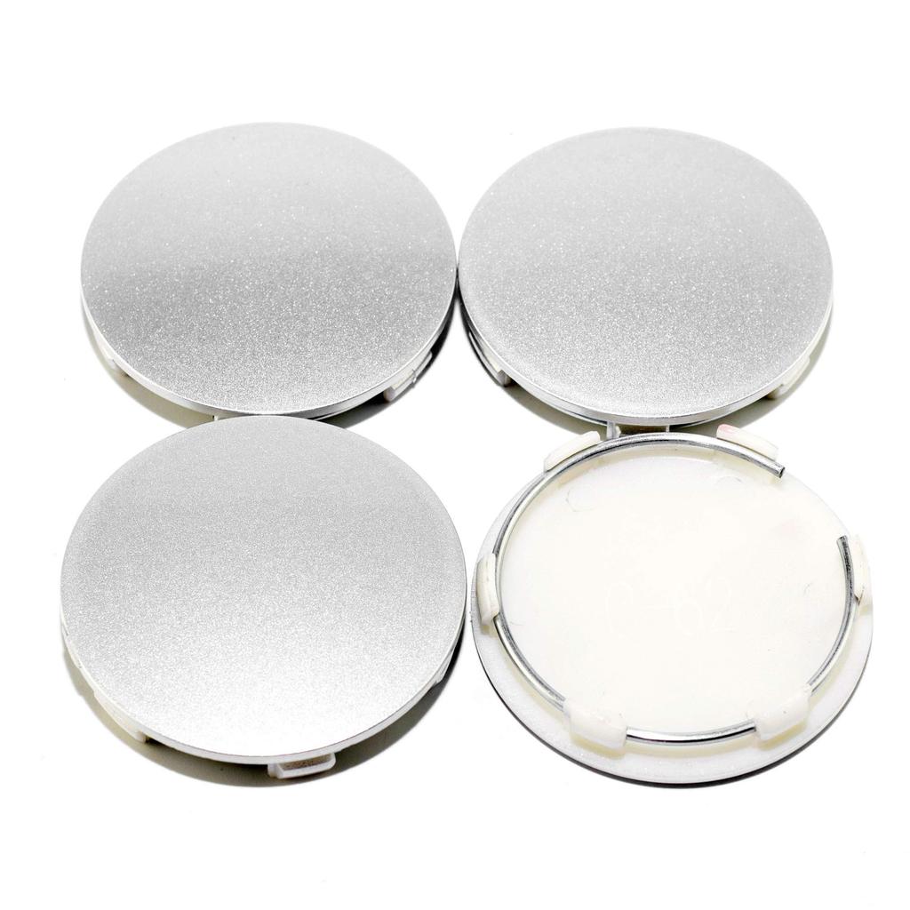 Silver Wheel Center Caps, 62mm and 58mm, Set of 4