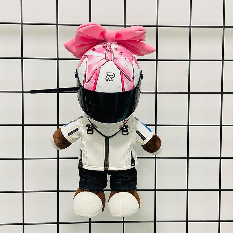 FiK Bow-tied Helmet, Pink Female Motorcycle Doll Helmet, Toy Model, Pet Motorcycle