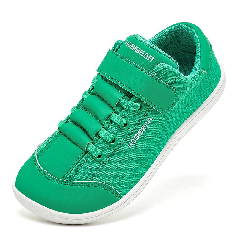 HOBIBEAR Kids Barefoot Shoes Wide Toe Zero Drop Walking Minimalist Sneaker Artificial Leather Comfortable Casual Shoes