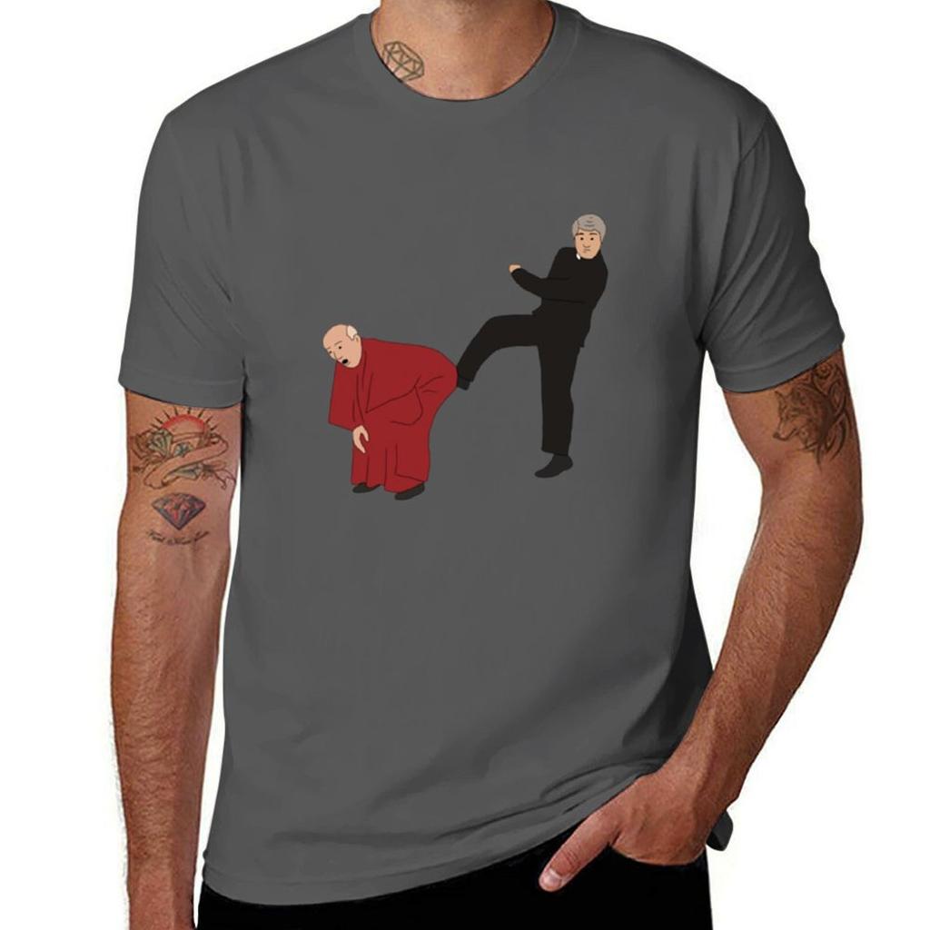 Father Ted Kicking Bishop Brennan Up The Arse Tshirt Heavy Duty Casual Work Tee