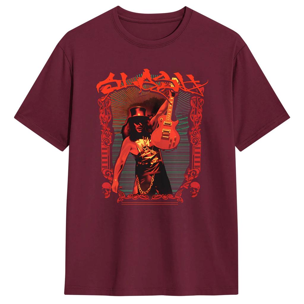 Legendärer Gitarrist Slash T-Shirt Unisex Reine Baumwolle Lässige T-Shirts Rundhals T-Shirts Kurzarm Kleidung Klassisch