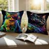 Animal Monkey Cat Dog Headphone Dj Music Pillowcase Toon Gift Cushion Cover Bedroom Home Sofa Chair Seat Decor Pillow Case
