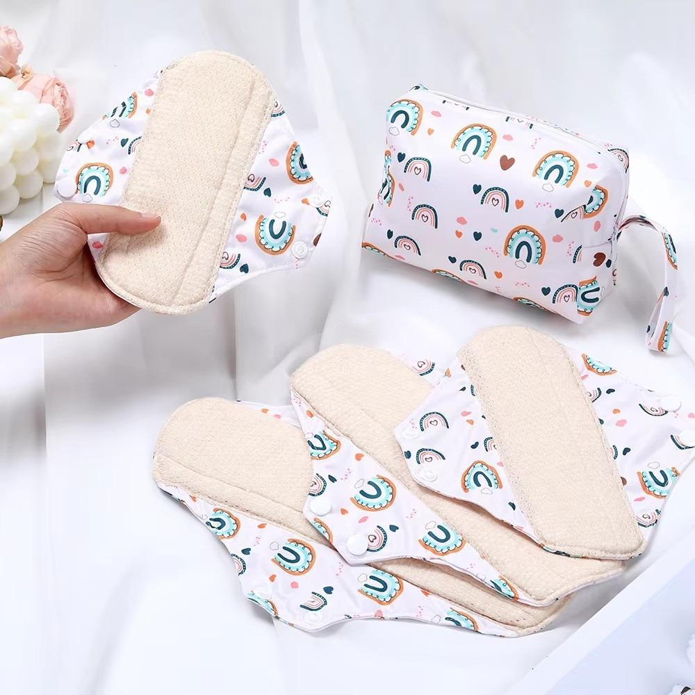 

5Pcs/Set Cotton Panty Liners Washable Menstrual Pads High Quality Sanitary Napkins ST-01