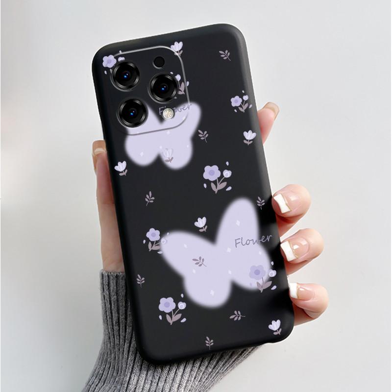 Printed Phone Case For DooGee N55/N55 Plus/N55 Pro Funda Capa Soft Silicone Black Shell Cover Cute Flower Cartoon Casing Coque