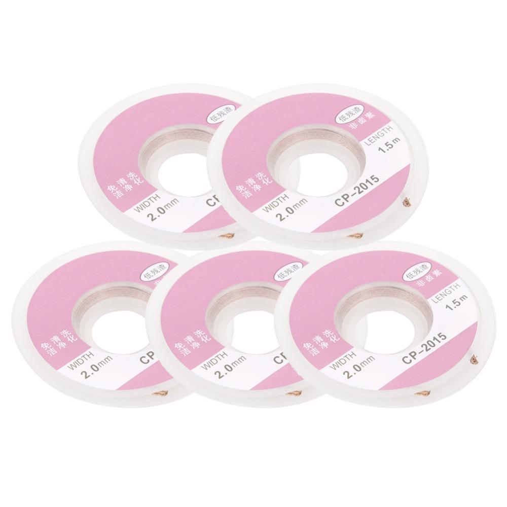 5pcs 2mm Width Solder Wick Remover CP-2015 Copper Soldering Accessory For PCB Repair