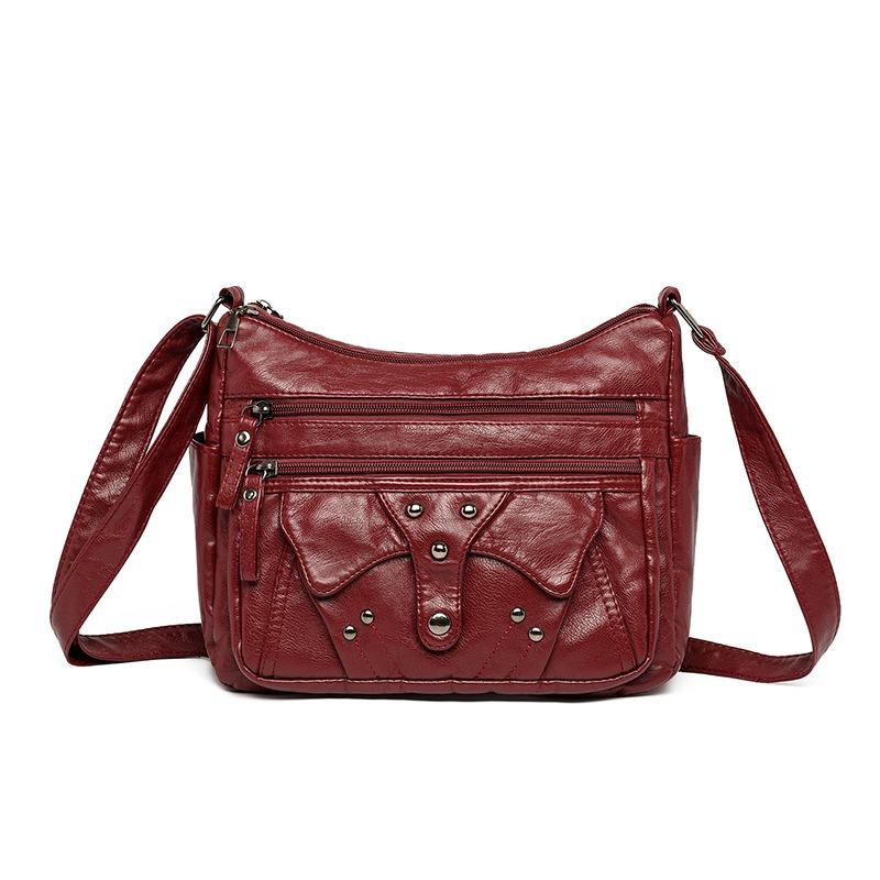 Vintage PU Leer Grote Capaciteit Casual Crossbody Tas