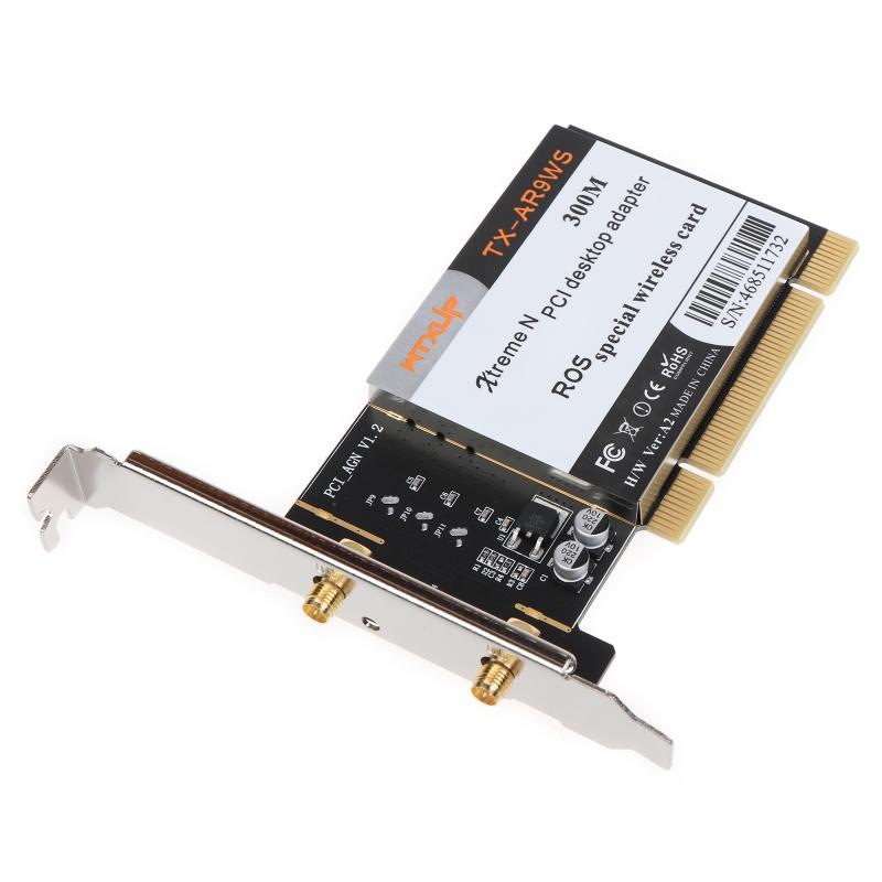 PCI k-kort, Trådløst WiFi-kort AR9223 300M PCI Stasjonær PC - Bånd 2,4/5 GHz Trådløst Stasjonær PC k-kort