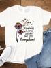 Tee Top T Women Tshirts Clothing Flower Faith Trend Female Fashion Casual Short Sleeve Cartoon Lady Clothes Graphic T-shirts
