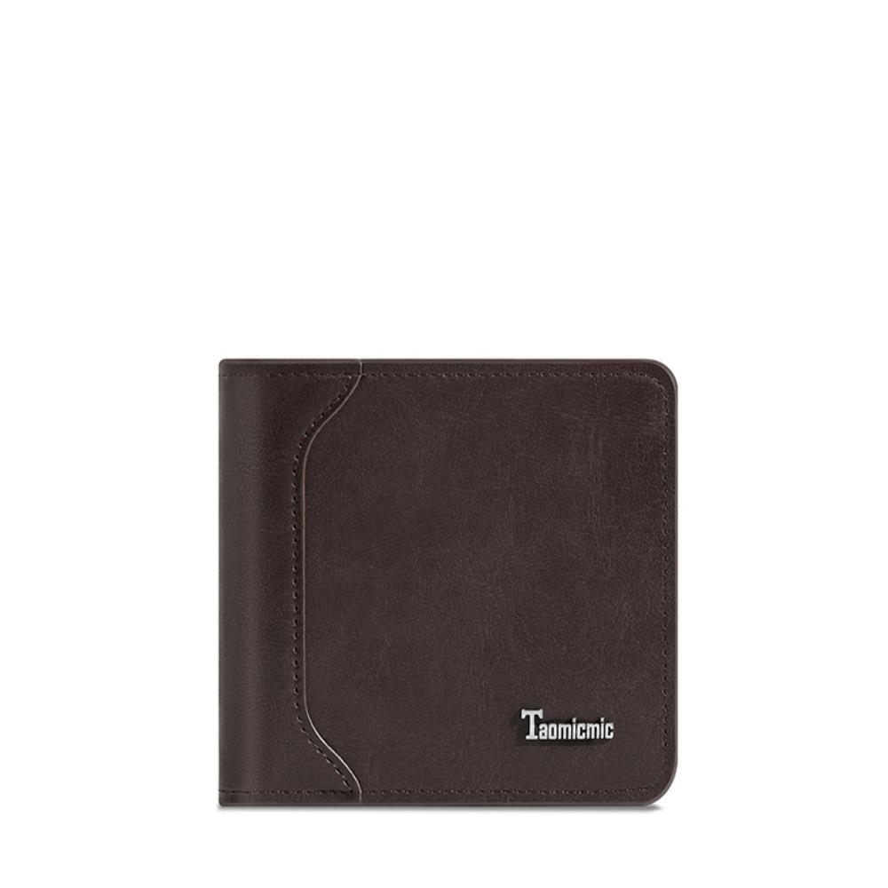 

Business Men s Short Wallet Pu Leather Coin Pocket Minimalist Male Bifold Wallet Daily кофейный