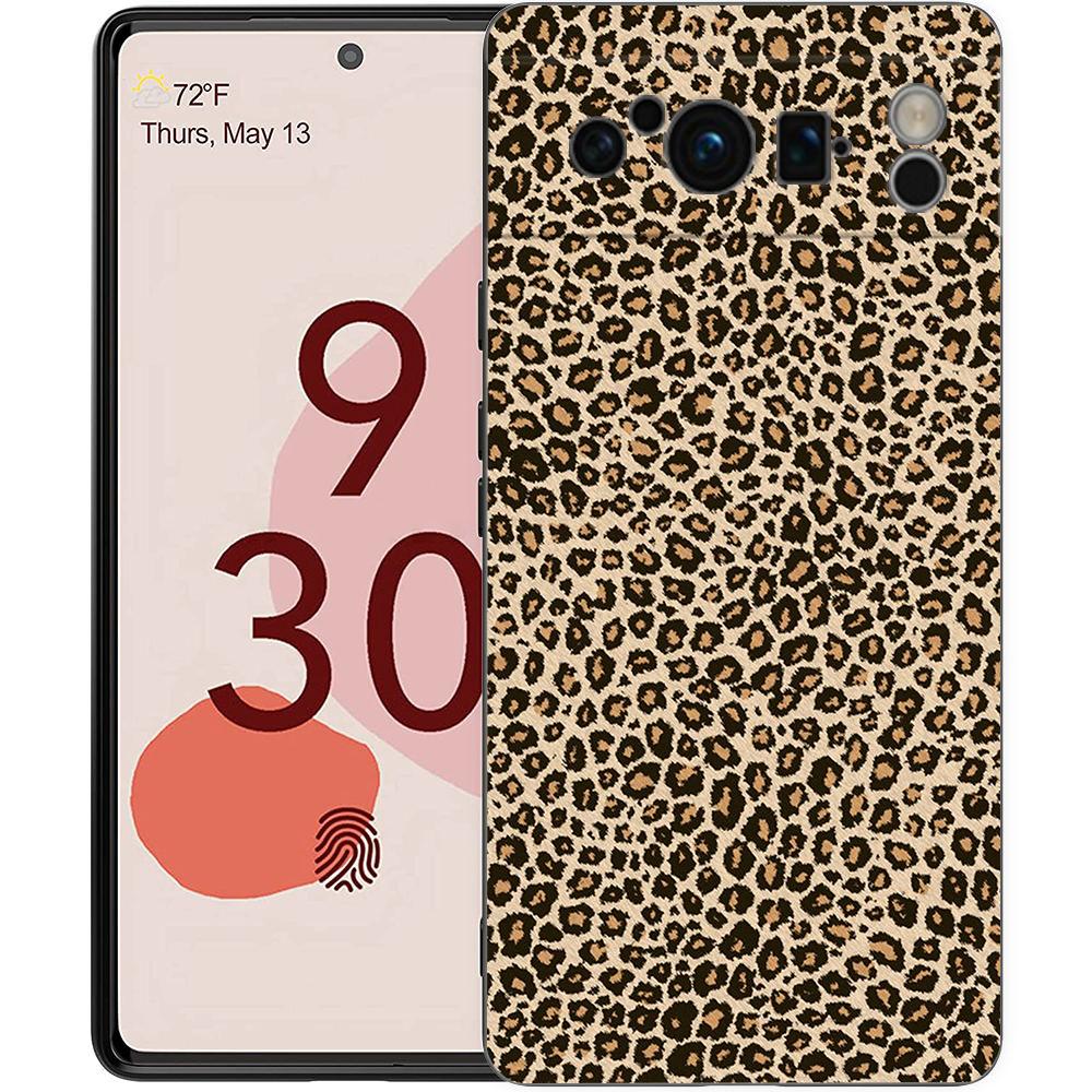 Leopard Cheetah print Phone Case For Google Pixel 8 7 6 Pro 8A 6A 7A 5G Soft Silicone Shockproof TPU Black Cover Fundas