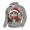 Men's Casual Mock Neck Sweatshirt with Christmas Print for Holiday Wear
