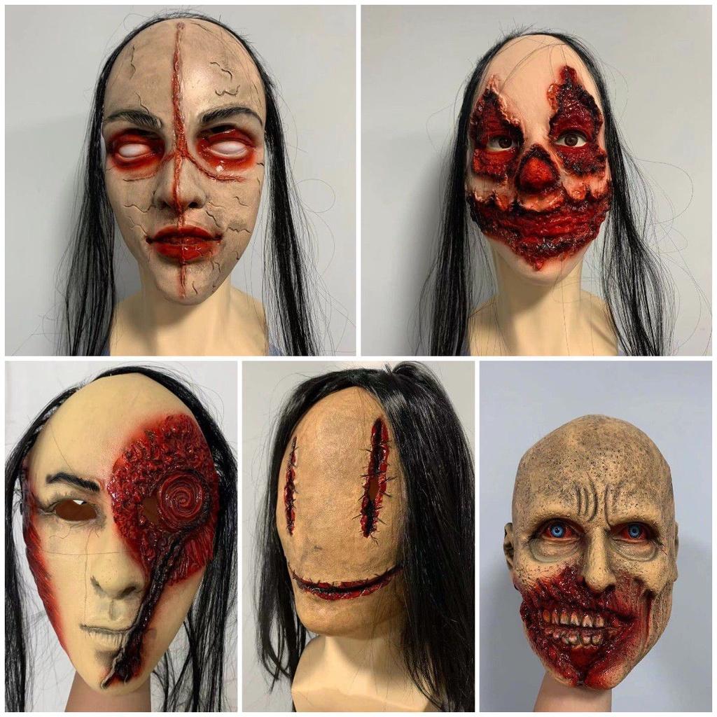 Realistic Latex Halloween Mask Horror Ghost Cosplay Props Rotten Face
