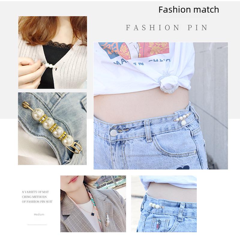 Broche d'été en perles pour ceinture, boucle anti-exposition pour jeans