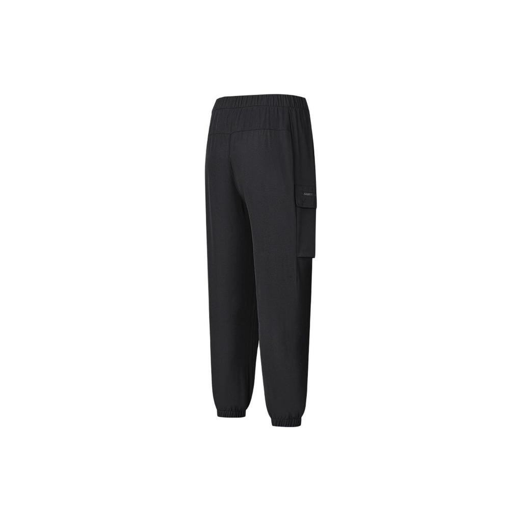 Fila Solid Color Drawstring Woven Knit Sports Pants Women Pants Deep-Black A11W417804F-BK
