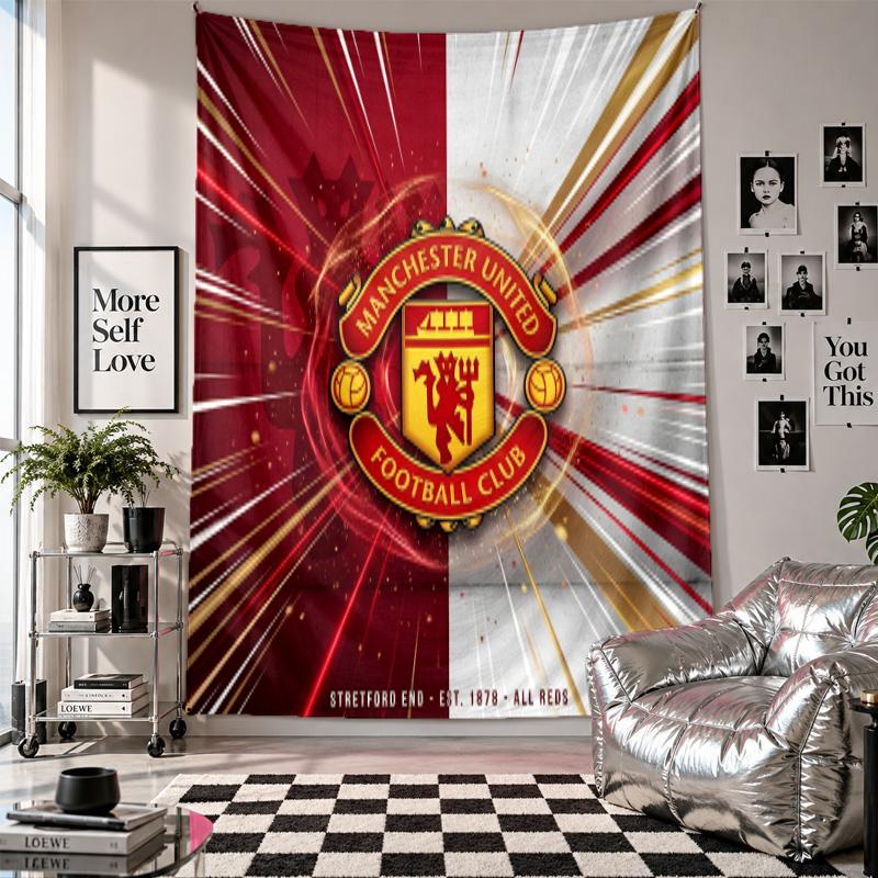 Manchester United Wall Tapestry Home Decor Wall Hanging Cloth for Bedroom Living Room Background