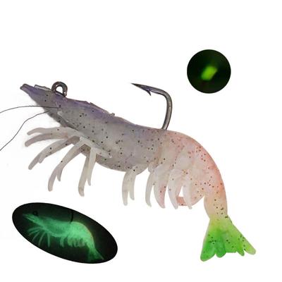 Pre-Rigged Fishing Jigs Super Durable Tpe Bass Fishing Lures, Well-Made Lifelike Soft Shrimp Crayfish Swimbait, Weedless Marshsw