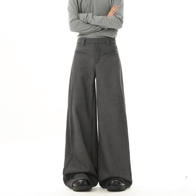 Women's Suit Pants Casual High Waist Straight Wide Leg Trousers Baggy Y2k Pants Vintage Style Clothing Spring Summer