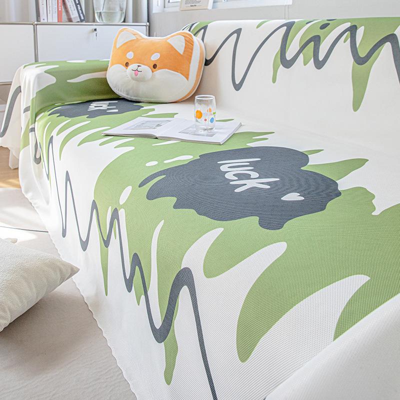 Summer Ice Silk Sofa Towel Stranded All-Inclusive Sofa Cover Dust Cover One-Piece Sofa Cover Cloth Summer Cool and Breathable