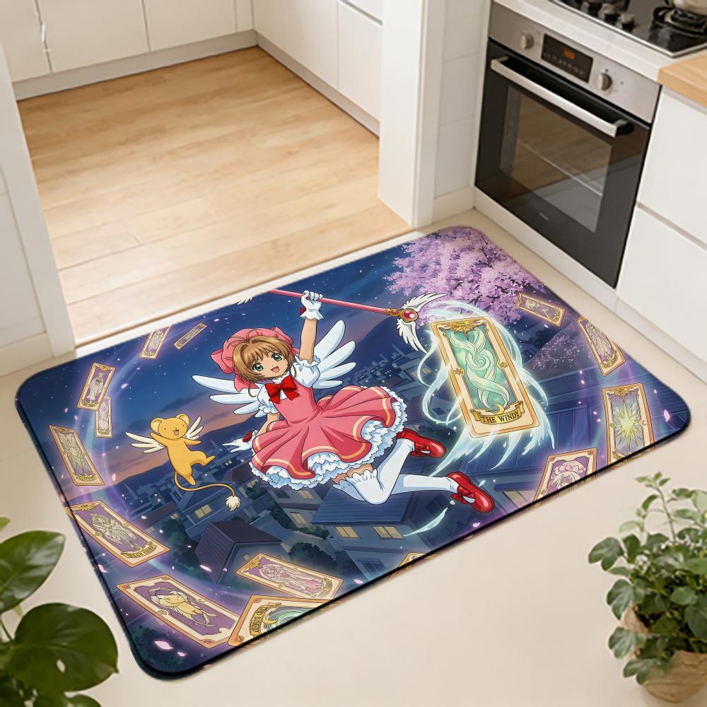 ANIME C-Cardcaptor Sakura Floor Mat Absorbent Floor Mat Non-Slip Entrance Rug for Bathrooms Restrooms and Toilets