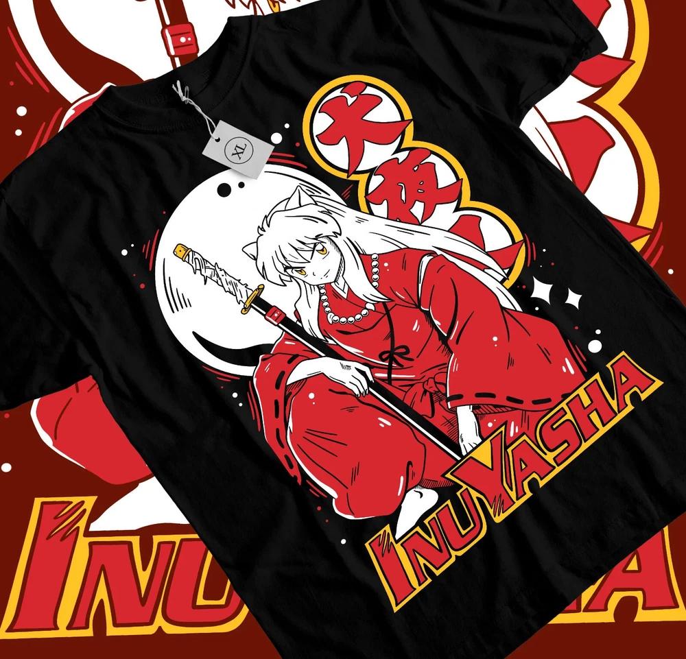Inuyasha Sesshomaru Tshirt Red Moon Inu Yasha Anime Black S