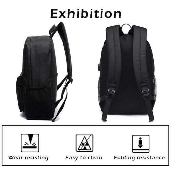 Anime Dragon Ball Black Usb Backpack for Teenager Girl Boy Back To Schoolbag Laptop Bag Daily Book Bag Men Women with Lightweight Bagpack Mochila
