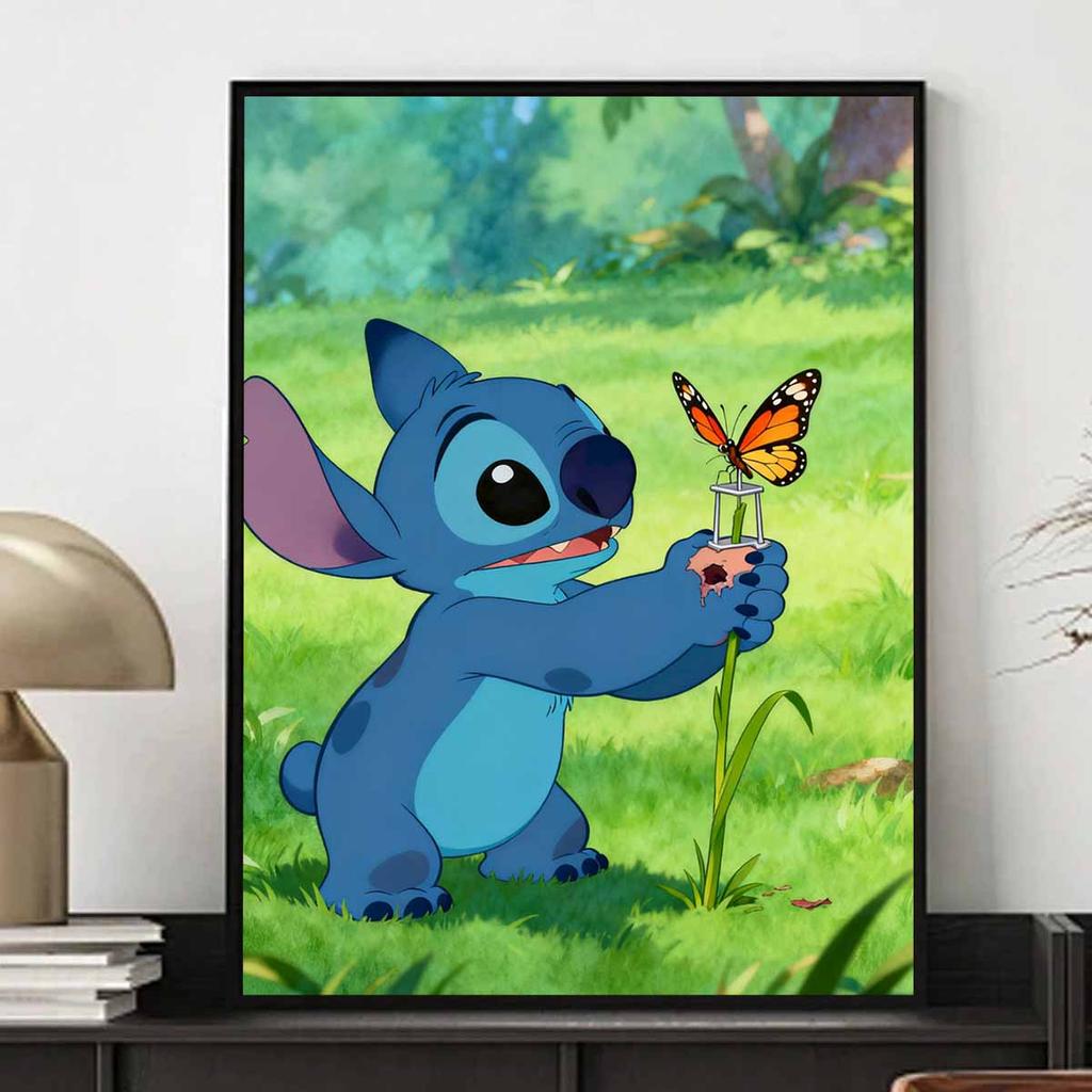 Disney 5D Diamond Painting Kit Stitch Butterfly In Nature Home or Office Home Decor Art Diamond Painting Kit For Adults Beginners