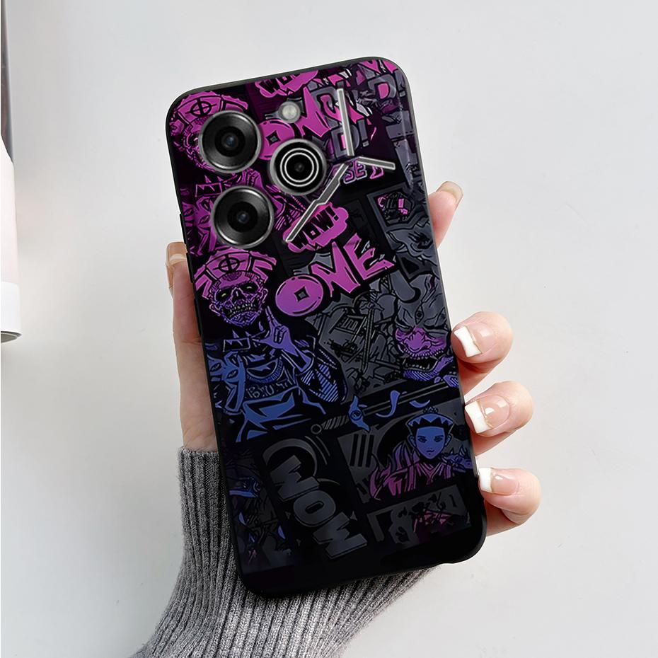 phone Case For Tecno Pova 6 Pro 5G Soft Silicone Back Cover For Tecno Pova 6 5G Case Cute Cartoon Protection Phone Cover Coque