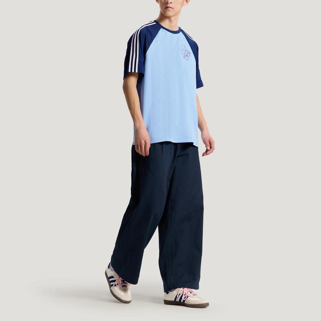 Adidas Originals X Disney Cheshire Cat Loose Fit Crew Neck Striped Casual Sports Short Sleeve T-Shirt Unisex Tops KY8308
