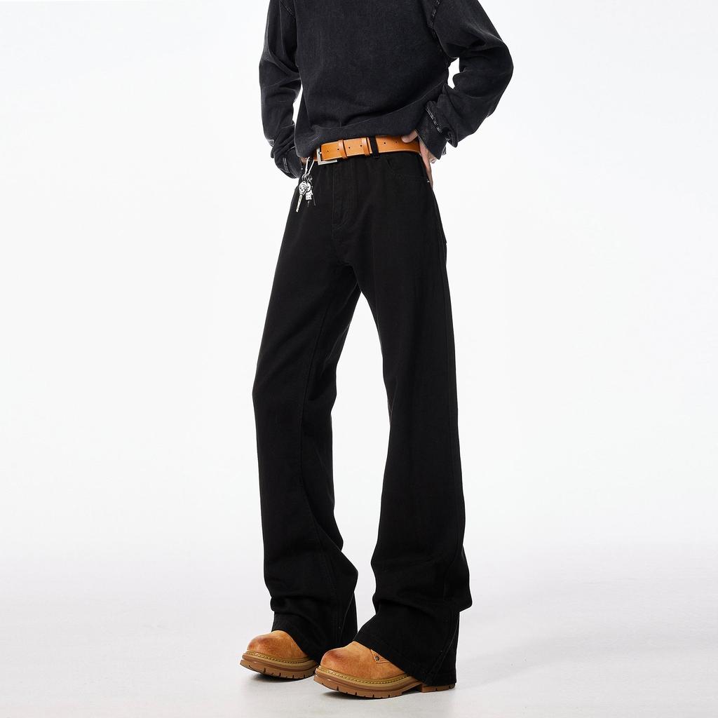Paris Youth Bootcut Scimitar Jeans: Men's Autumn/Winter Loose-Fit Micro-Flare Straight Leg Pants