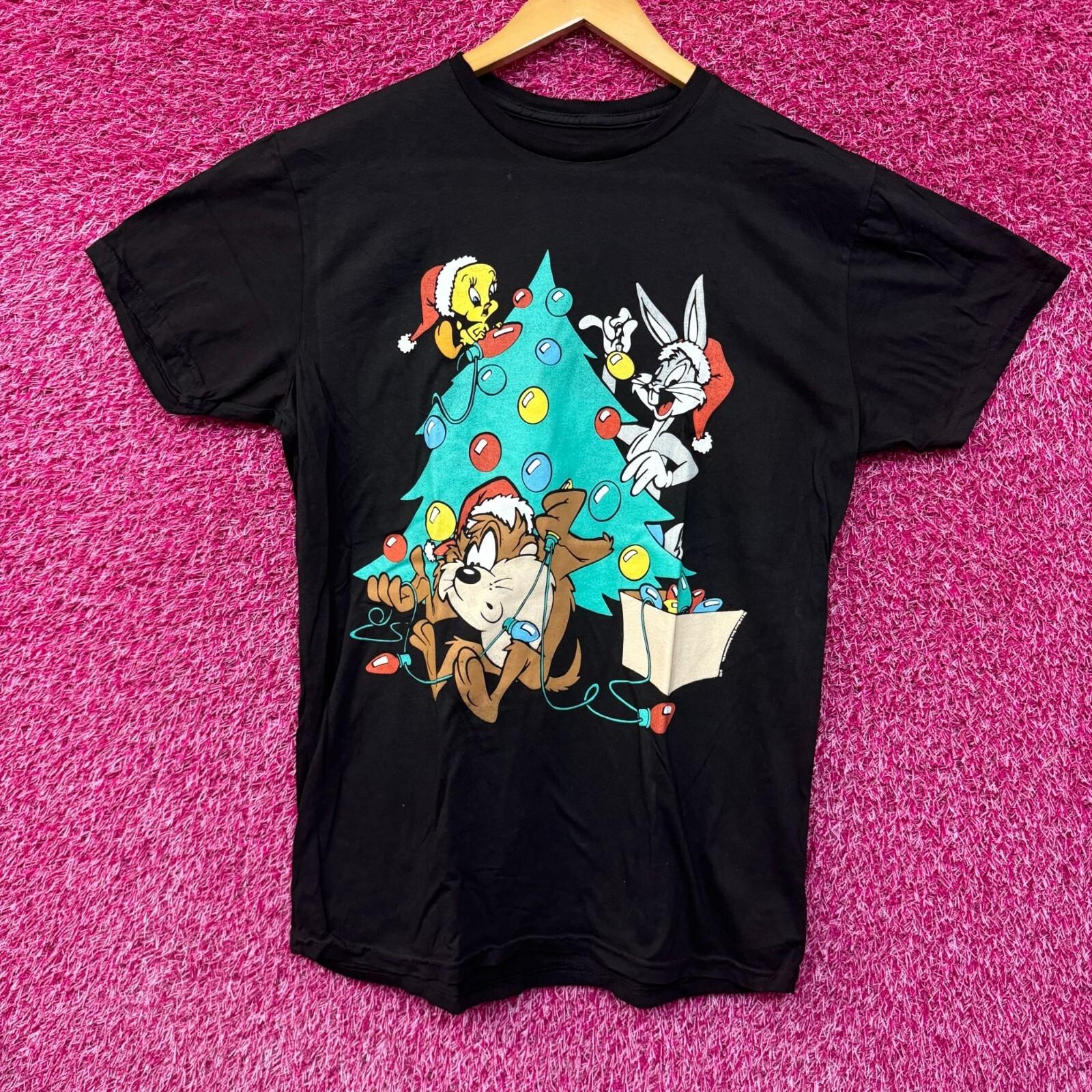 Bugs Bunny Tweety Bird Taz Looney Tunes Christmas Tee M L