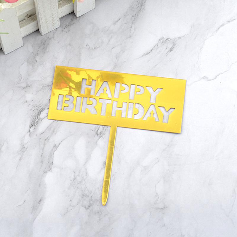 Gold & Black Mirrored Acrylic Cake Topper