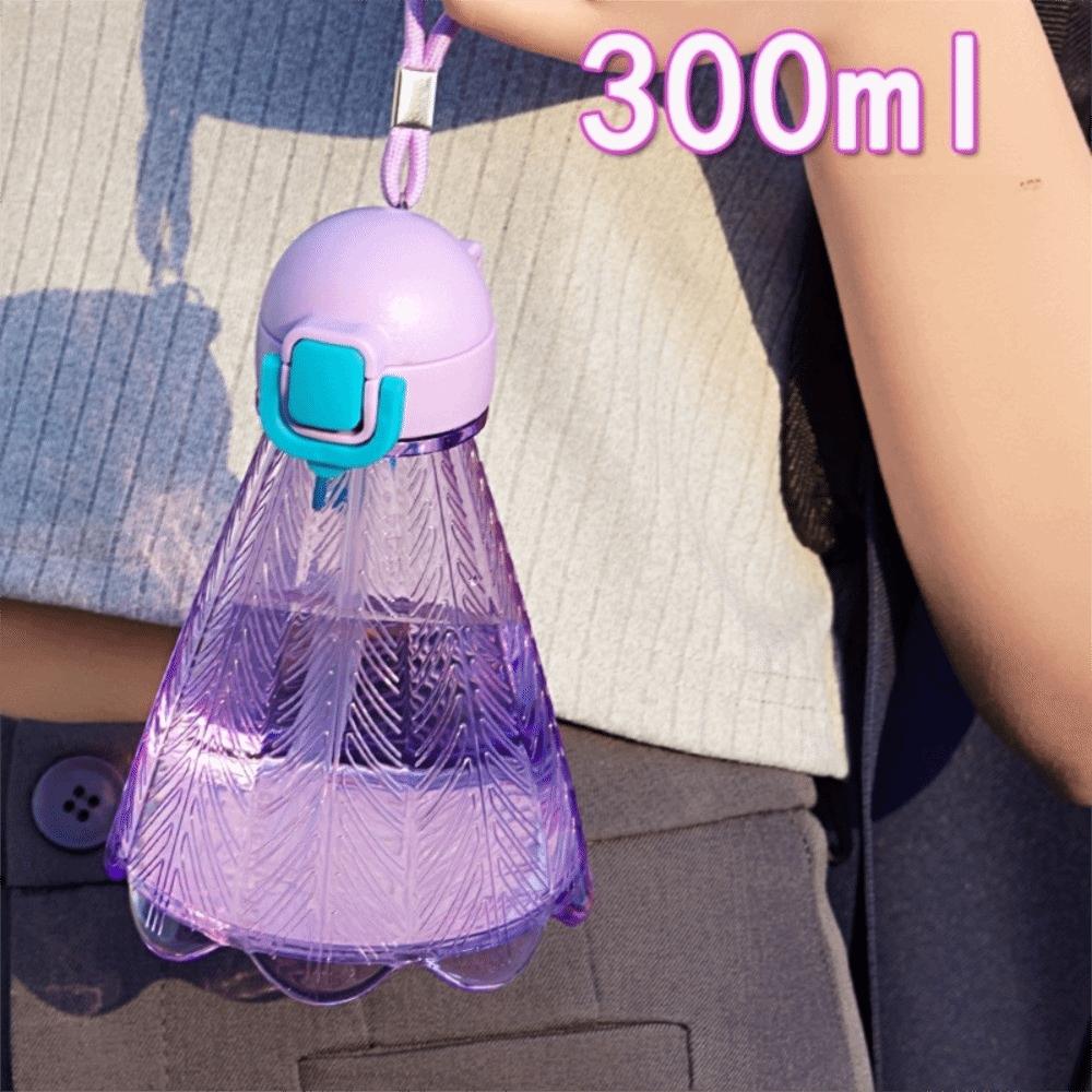 

Badminton Style 300ml Badminton Water Bottle Mini Size With Straw Fitness Drink Cup Plastic With Rope Rope Straw Cup Student Use фиолетовый