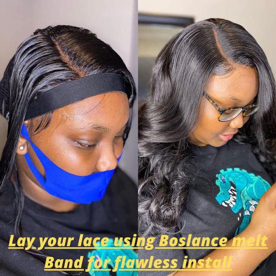 2Pcs Wig Band High Elasticity Fasten Tape Wide Lace Melt Edges Wrap Band for Girl