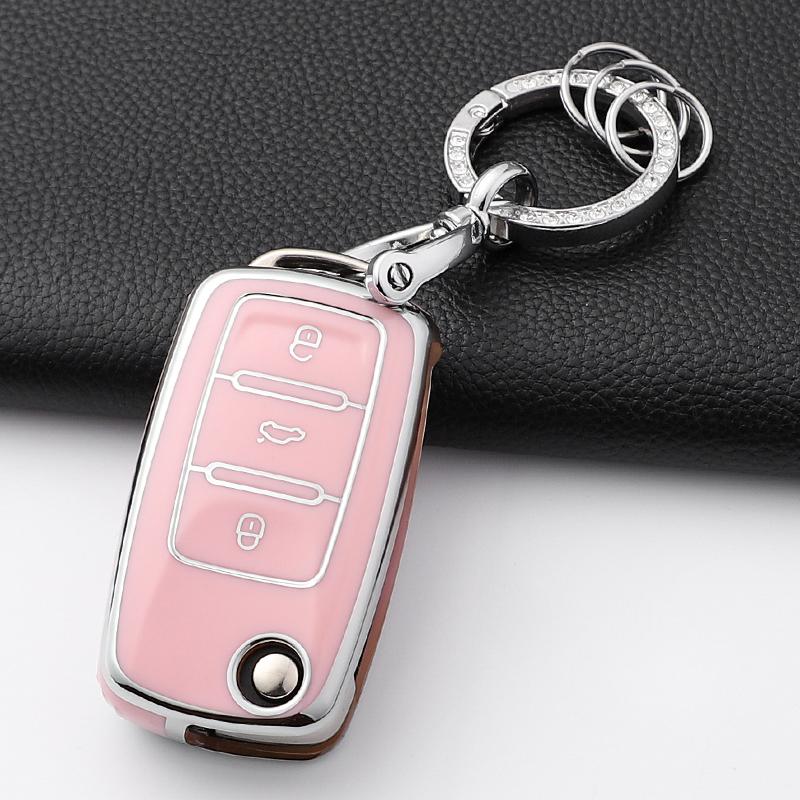 New Tpu Car Key Case Cover Shell For Vw Volkswagen Polo Tiguan Passat Golf Jetta Lavida Skoda Octavia 2 3 Button Accessories