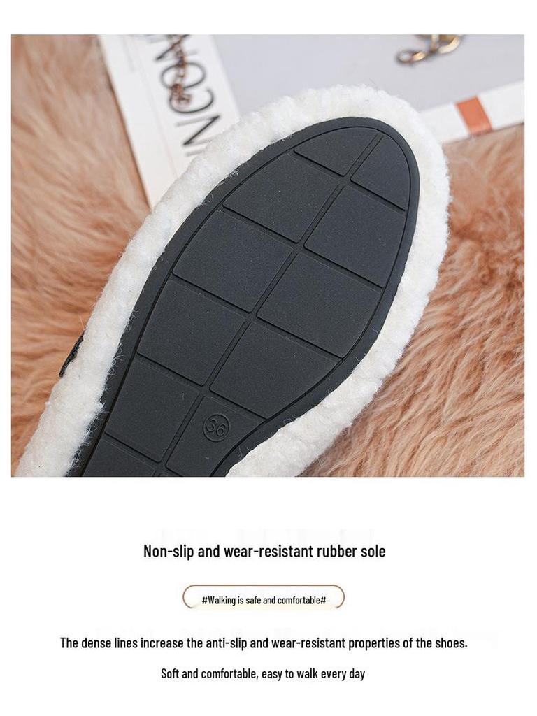 Damskie futrzane kapcie zimowe: Okrągły nosek, Płaska podeszwa, Pluszowe wnętrze - Rozmiary 41-43