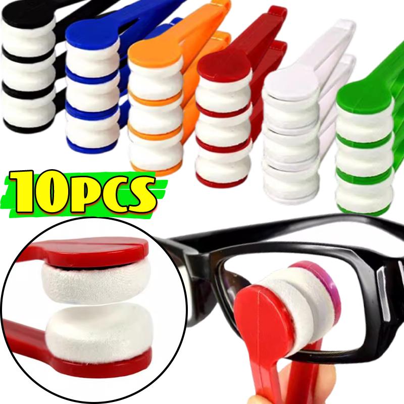 10pcs Fun Creative Multifunctional Glasses Cleaning Rub Eyeglass Sunglasses Spectacles Microfiber Cleaning Brushes Wiping Tools