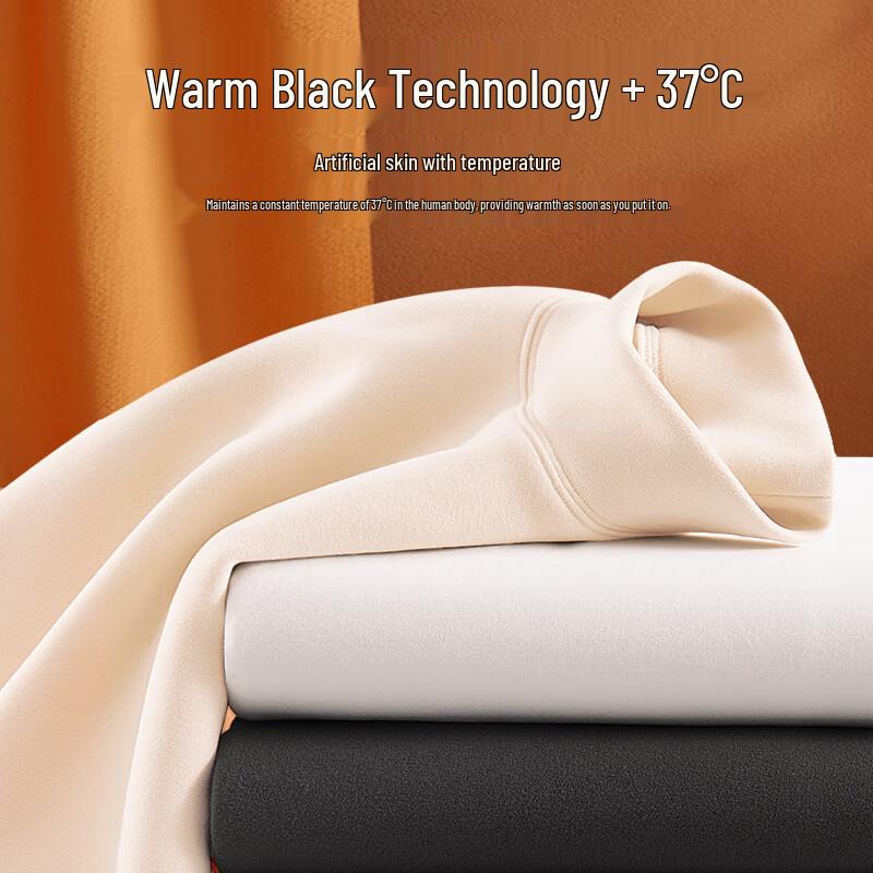 JEANSWEST LIFE Men's Fleece-Lined Thermal Half-High Collar Shirt