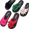 2025 Toe Flip-flops Shoes Women's Large Size Flower Flat Bottom Women's Cool Slippers Summer New Couple Cool Slippers