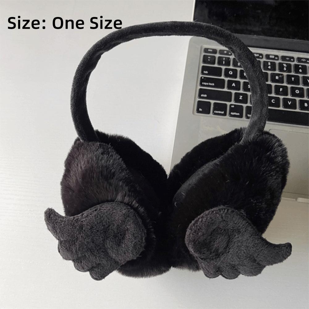 Foldable Angel Wing Earmuffs Soft Plush Outdoor Earflap Protection Ear Cover  for Girls