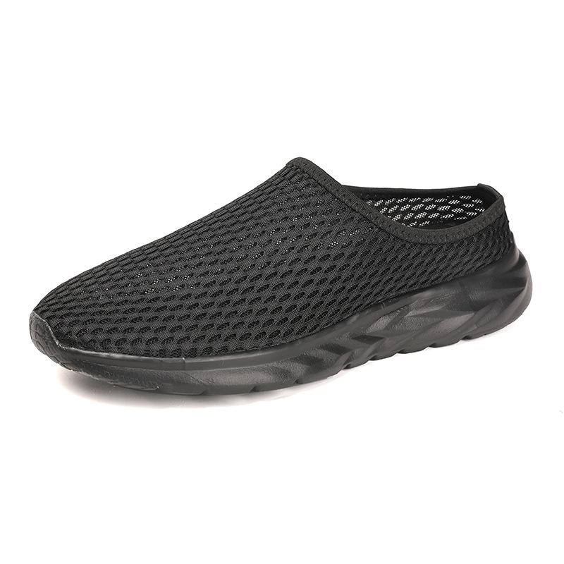 Baotou half slippers men and women summer breathable beach walking casual shoes mesh without heel lazy shoes