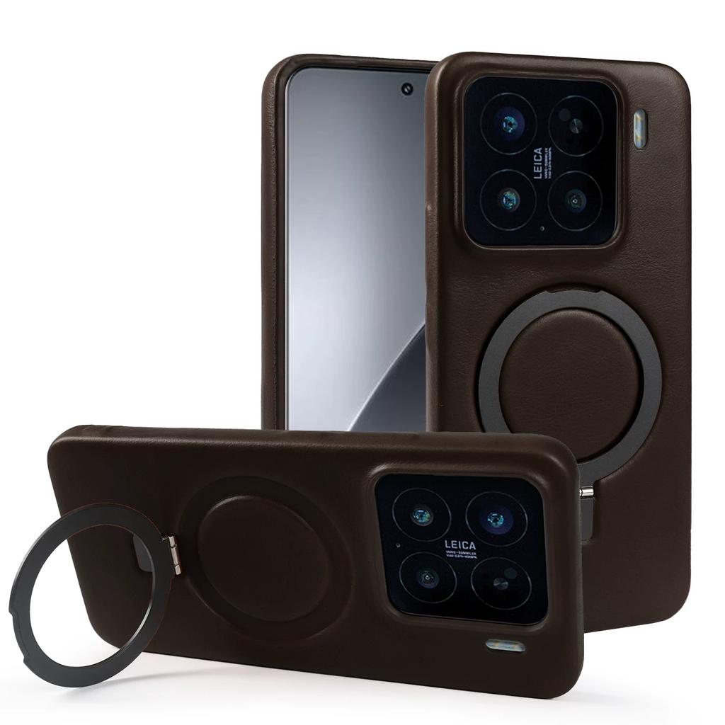 Gewachste Lederhülle für Xiaomi 15 Ultra 17 Pro Max 14 13T Pro Business Vintage Schlank Passend Magnetischer Ständer Vollständiger Körperschutz Stoßfest