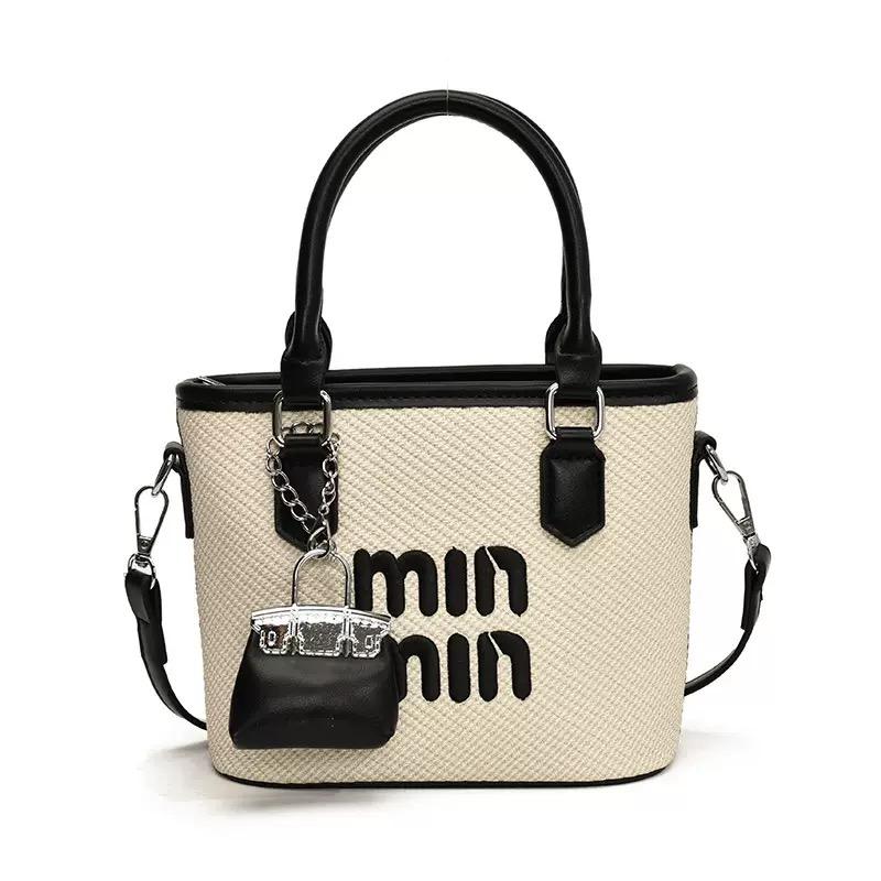 New Summer Beach Grass Woven Bag Women's Handbag Embroidered Thread Fashion Crossbody Bag Women's Unique Design Shoulder Bag