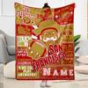 San Francisco Football Legacy Customize Text Blanket Throw Customizable Blanket Warmthful Decor Suitable for Chair Office Seaside Couch