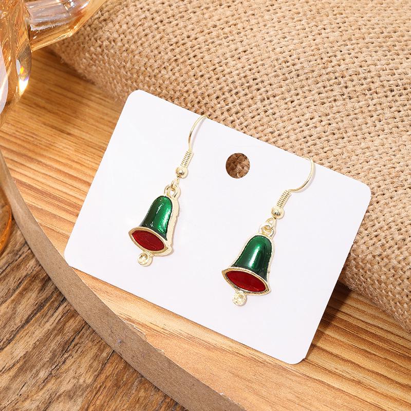 Christmas Santa Snowflake, Candy Cane, Bell, and Elk Earrings with Christmas Hat Design