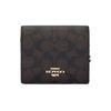 Coach Snap 11 Gold Logo Button Closure Coated Canvas Wallet Women wallet Walnut Black CW789-IMXAQ