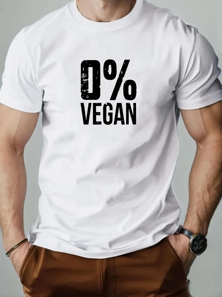Funny Sarcastic 0 Vegan Print Unisexs 100 Cotton Tshirt Casual Oneck Short Sleeve Tops Streetwear Tees