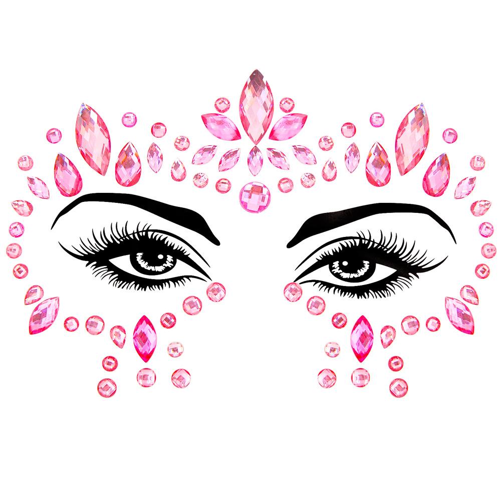 Crystal Tattoo Sticker Glitter Eyeliner Eyebrow Makeup Face Eyes Diamond Temporary Tattoo Rock Rhinestone 3D Eyeliner Stickers
