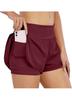 Short de course 2-en-1 pour femme - Taille haute, Séchage rapide, avec poche - Taille XS