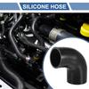 X AUTOHAUX 1pc Inner Diameter 60-65mm/2.36"-2.56" Length 90 Degree Black Car Silicone Hose Silicone